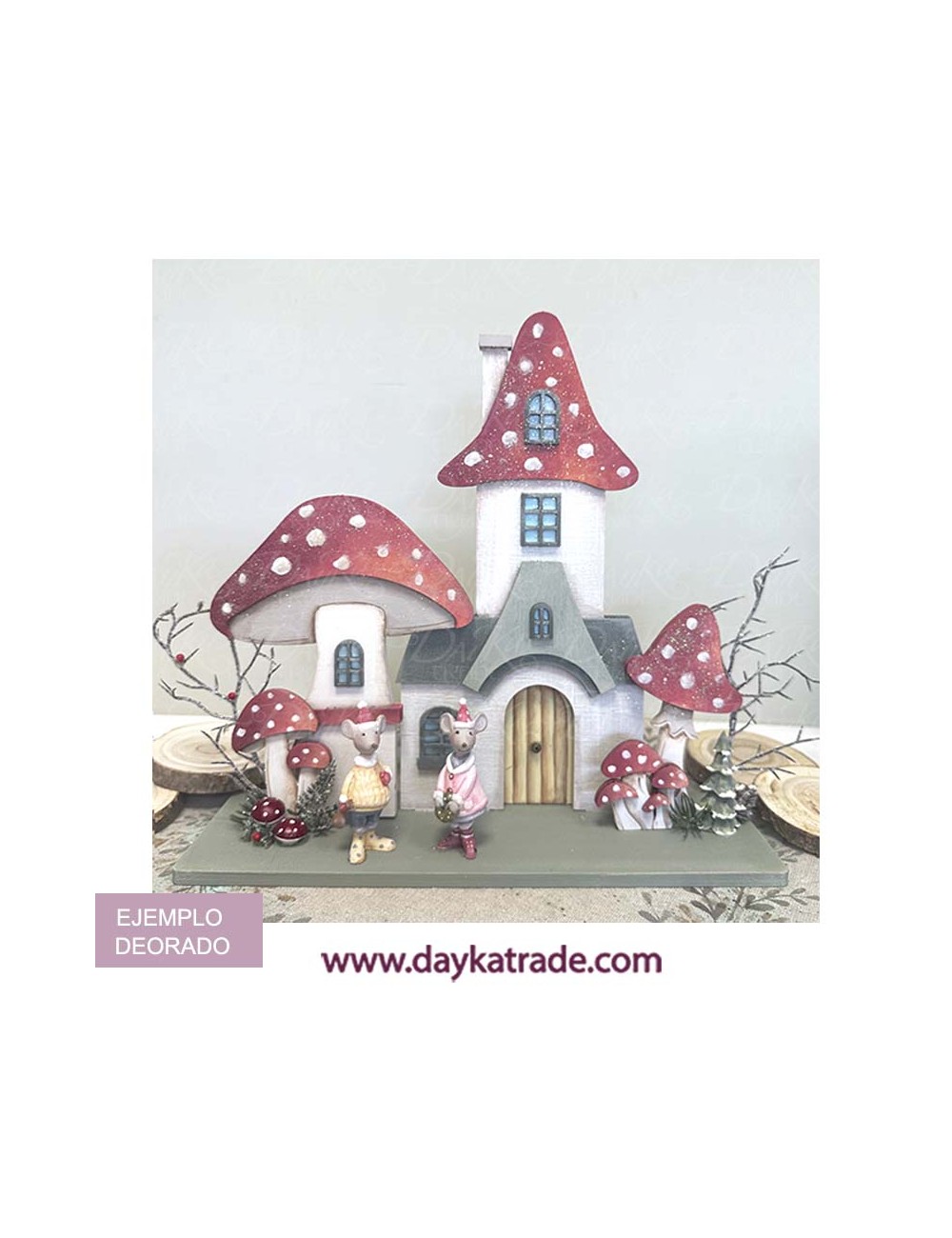 Casa setas con peana 30x28