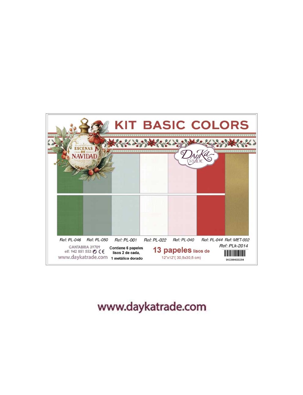 Kit de papeles basic colors colección "Escenas de navidad"