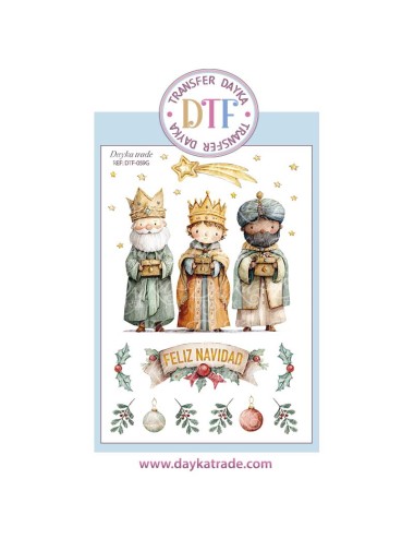  Transferencia textil con dibujos de Reyes Magos