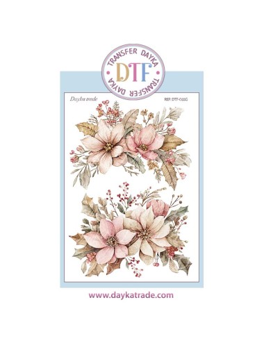  Transferencia textil con dibujos flore rosas