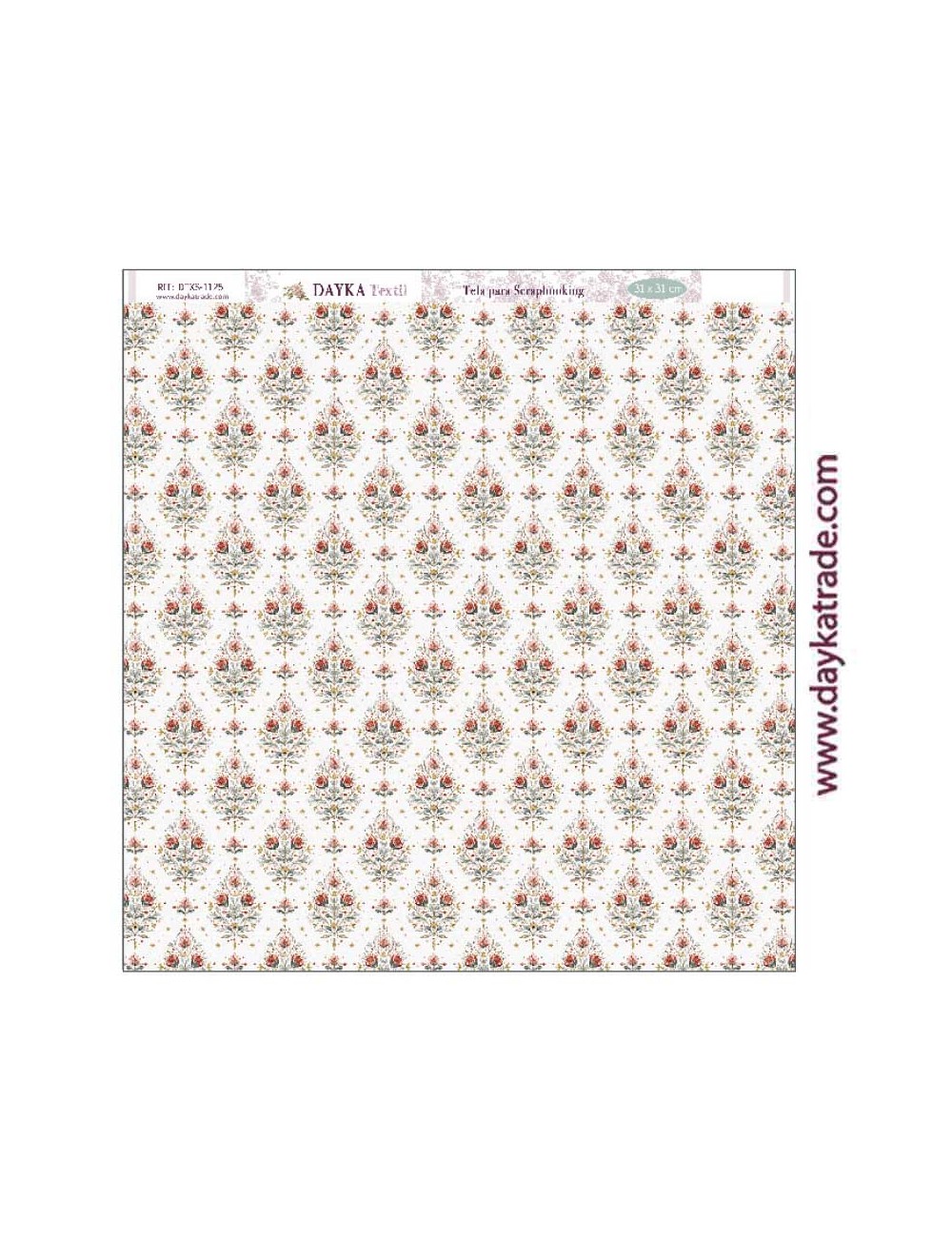 Tela para scrapbooking - fondo flores colección "Escenas de navidad"