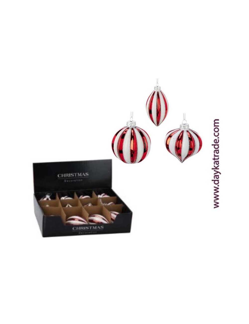 Pack Bolas roja y blanca de navidad