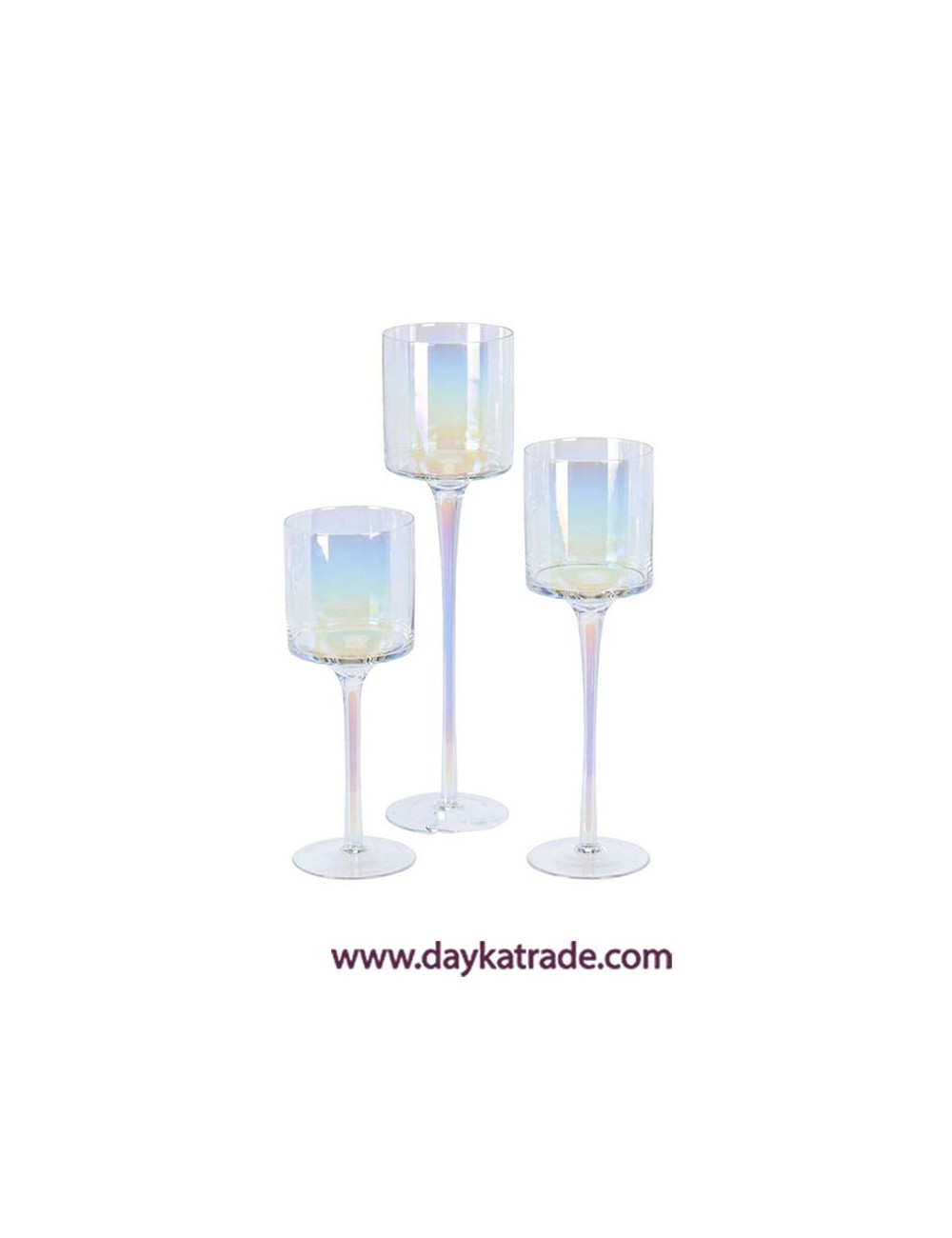 Set de tres copas portavelas