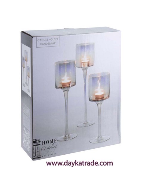 Set de tres copas portavelas
