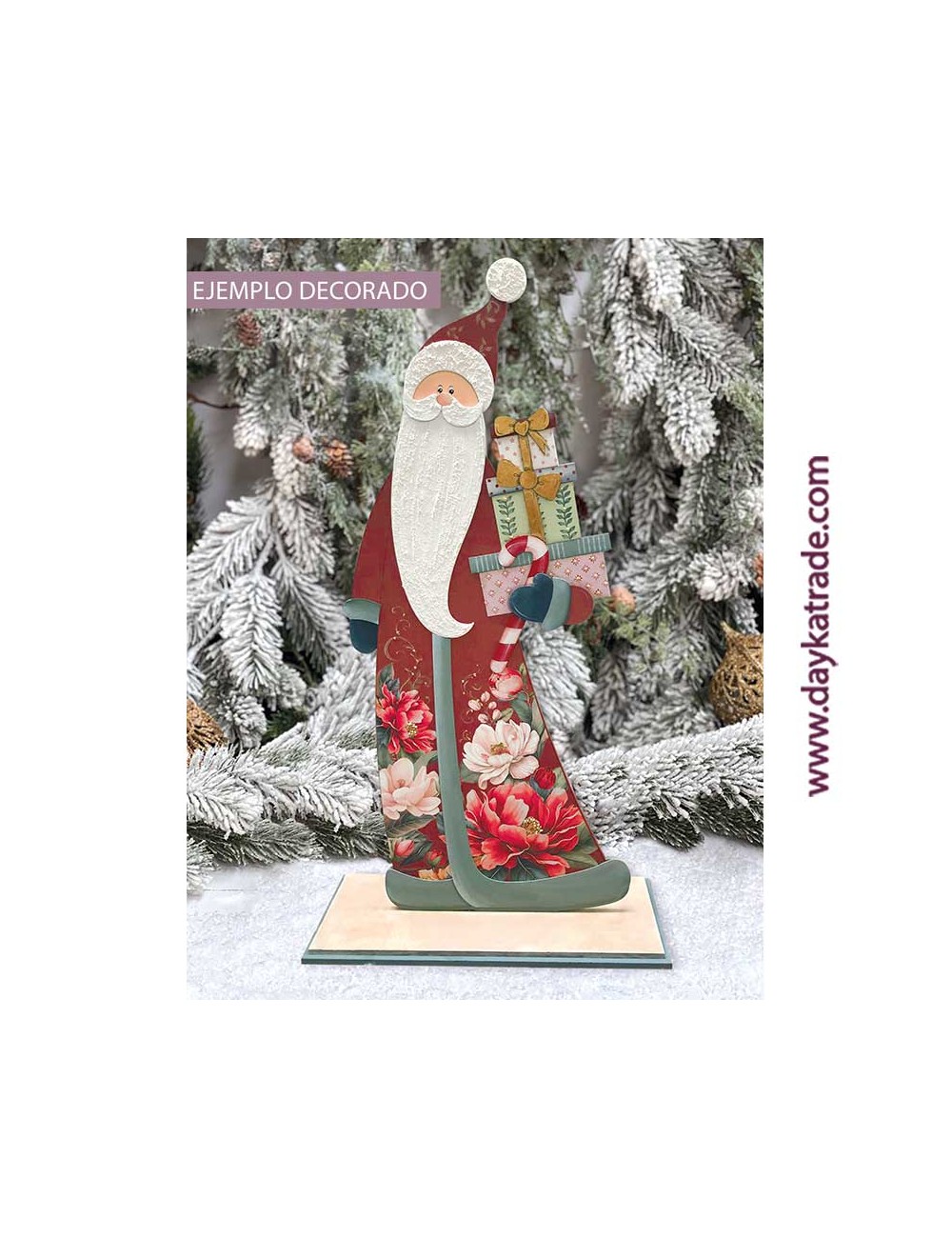 Silueta De Papá Noel Con Peana
