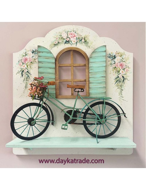 Cuadro balda con ventana y bici