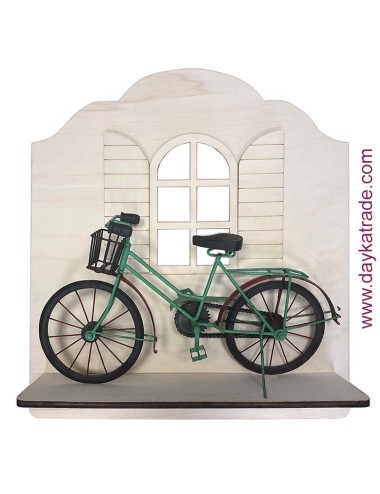 Cuadro balda con ventana y bici