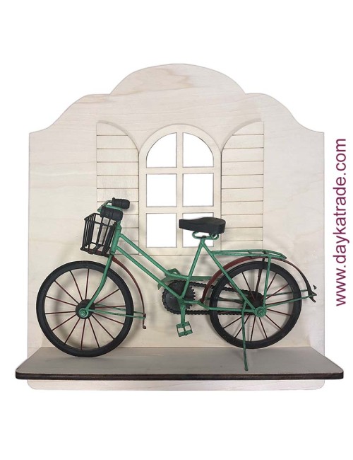 Cuadro balda con ventana y bici