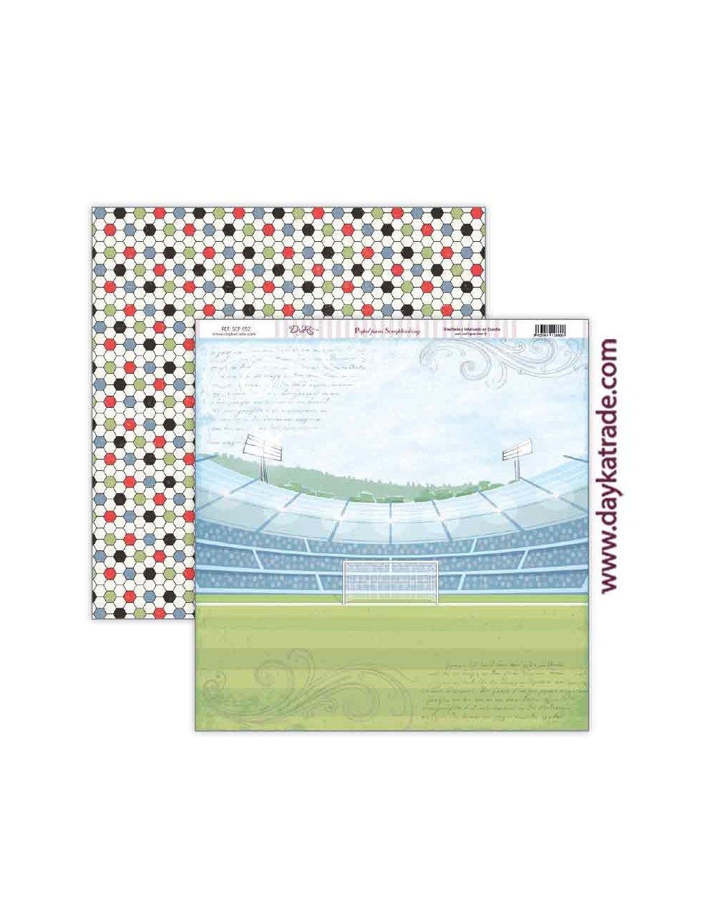 papel scrapbooking dayka "Pasión por el futbol"