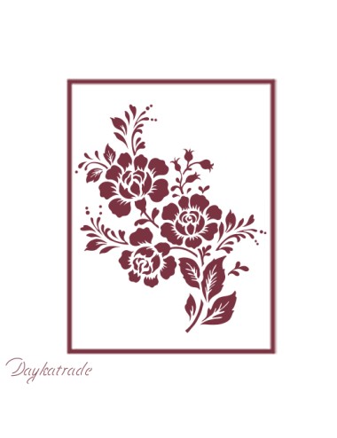 Stencil A4 dayka "flores"