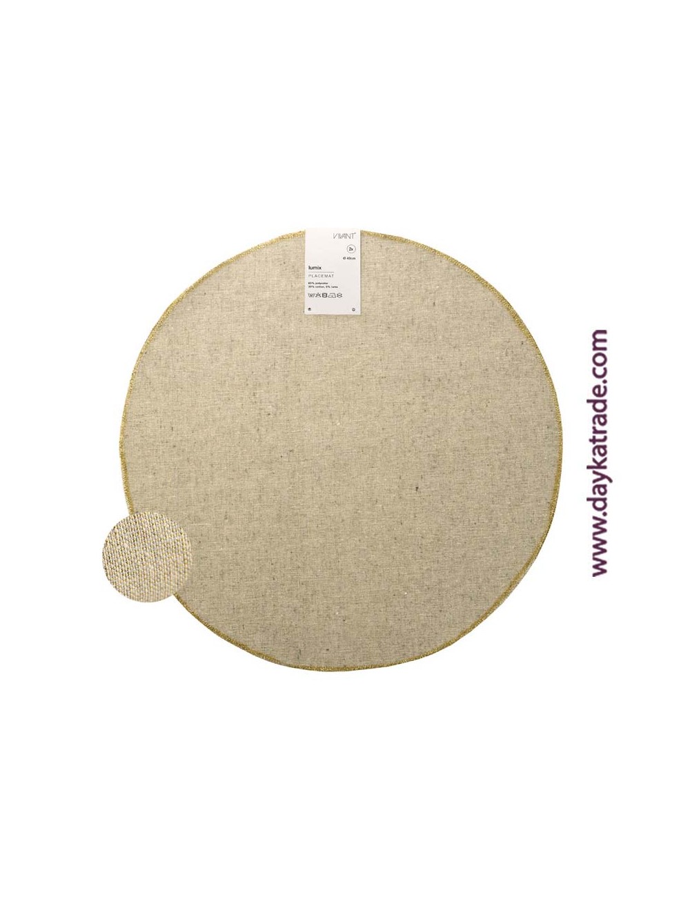 Mantel redondo individual marrón pack de 2