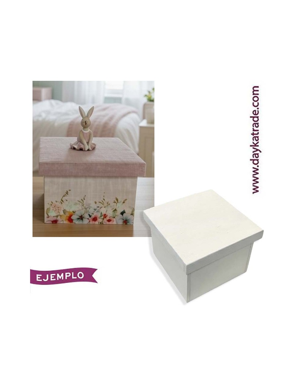 Caja mini de madera con tapa