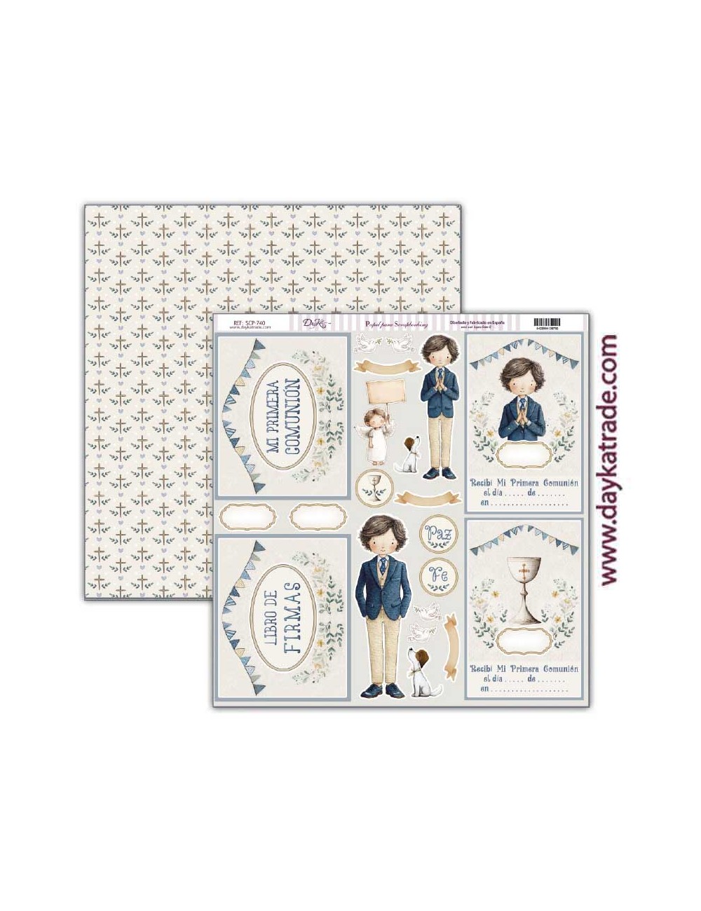papel Papel scrap Colección Comunión " Jesus me ama" niño