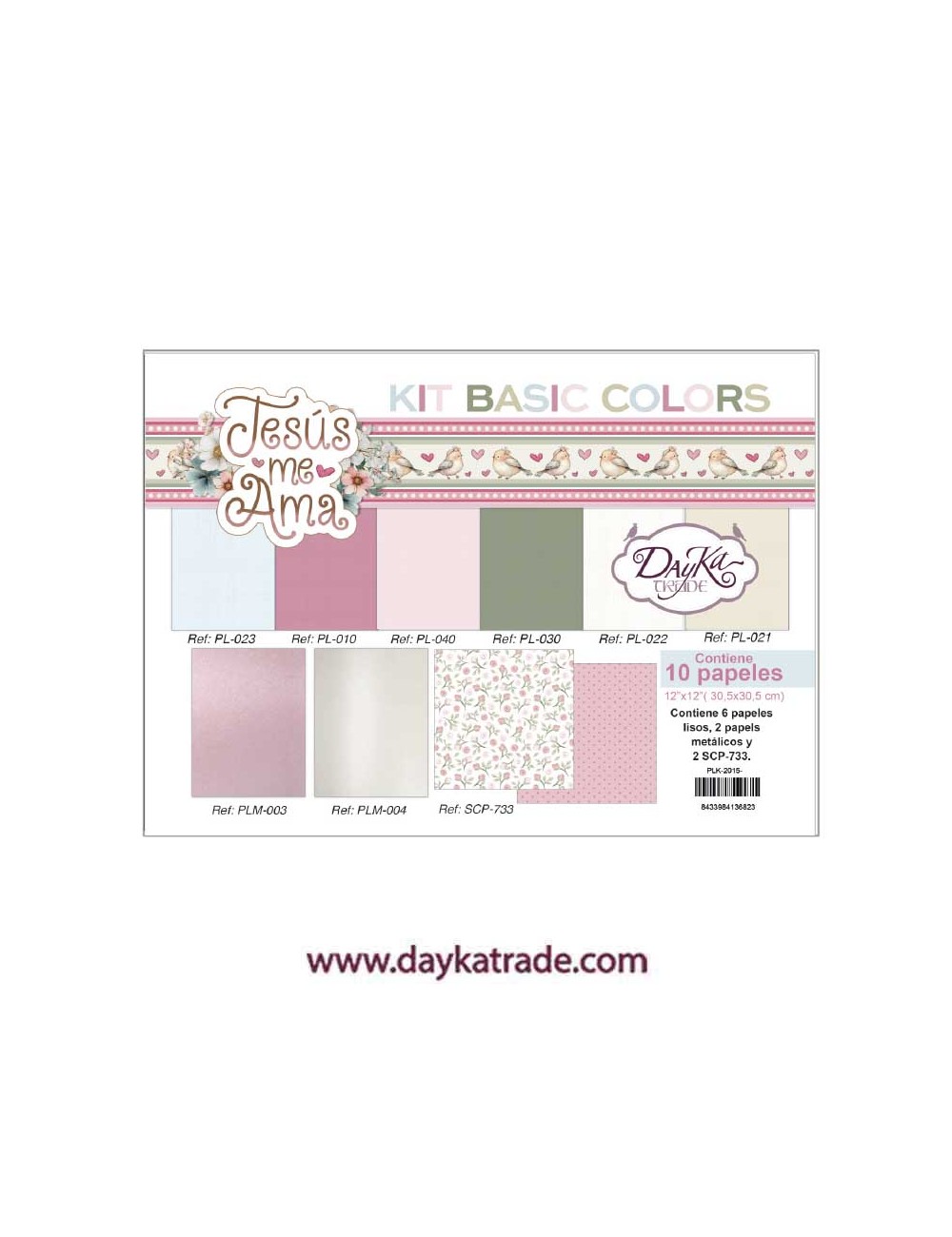 Kit de papeles basic colors colección "Jesus me ama" niña