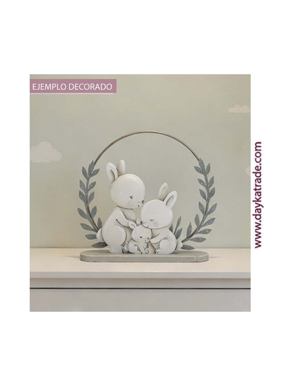 Decoración infantil familia de conejos