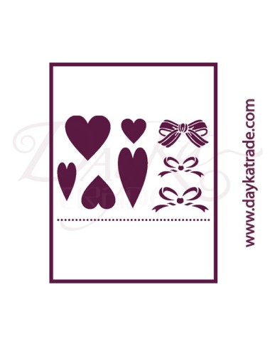 Stencil A4 dayka "lazos corazónes"