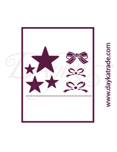 Stencil A4 dayka "lazos y estrellas"