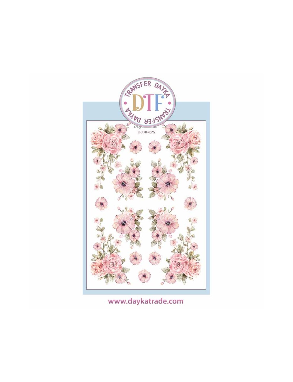 Trasferencia textil con dibujo de flores