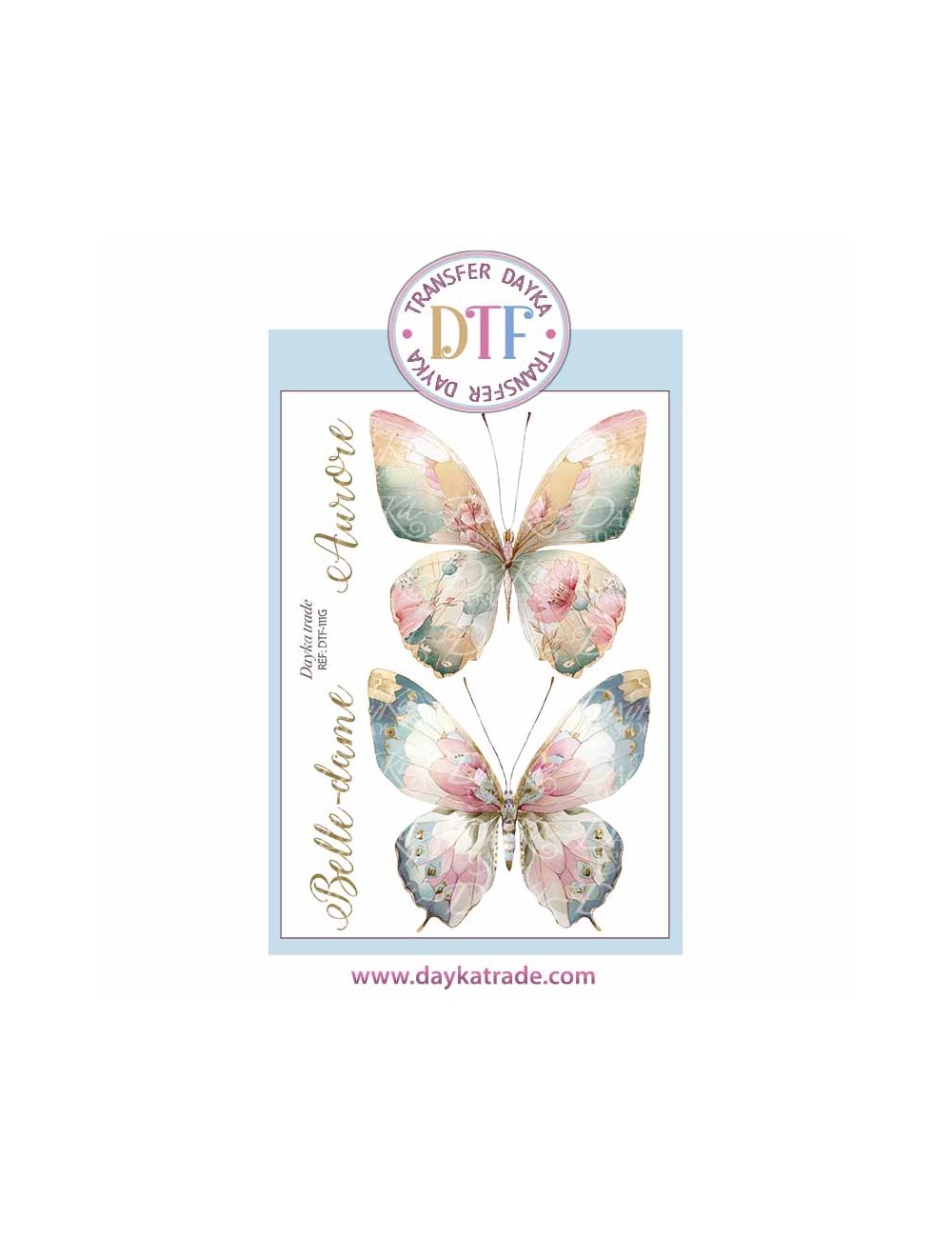 Trasferencia textil con dibujo dos mariposas