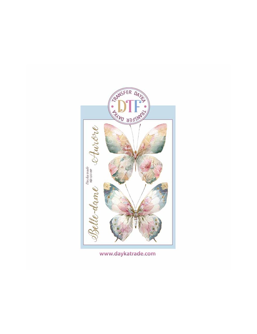 Trasferencia textil con dibujo de dos mariposas
