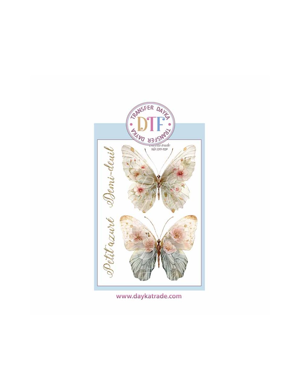 Trasferencia textil con dibujo de dos mariposas