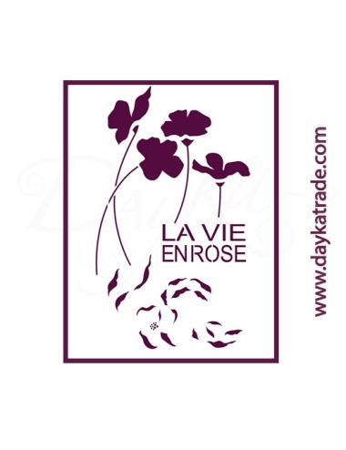 Stencil A4 dayka flores de amapola