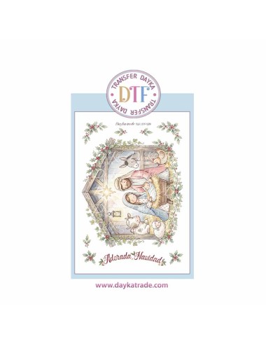 Dtf Dayka, trasferencia textil con dibujo Navideño de Belén