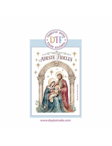 Dtf Dayka, trasferencia textil con dibujo Navideño de Belén clásico