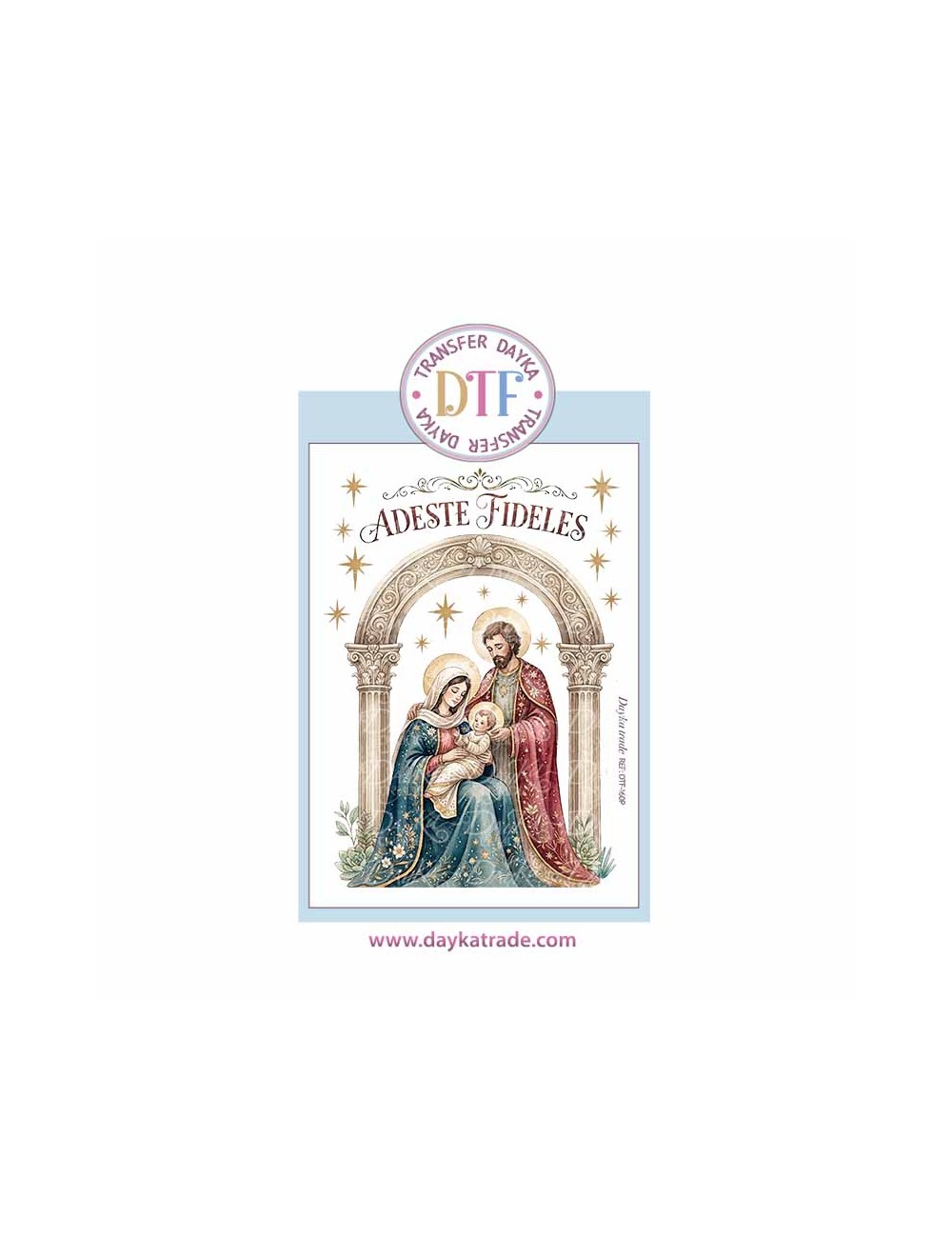 Dtf Dayka, trasferencia textil con dibujo Navideño de Belén clásico