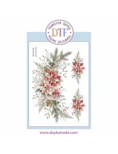 Dtf Dayka, trasferencia textil con dibujo Navideño de flores