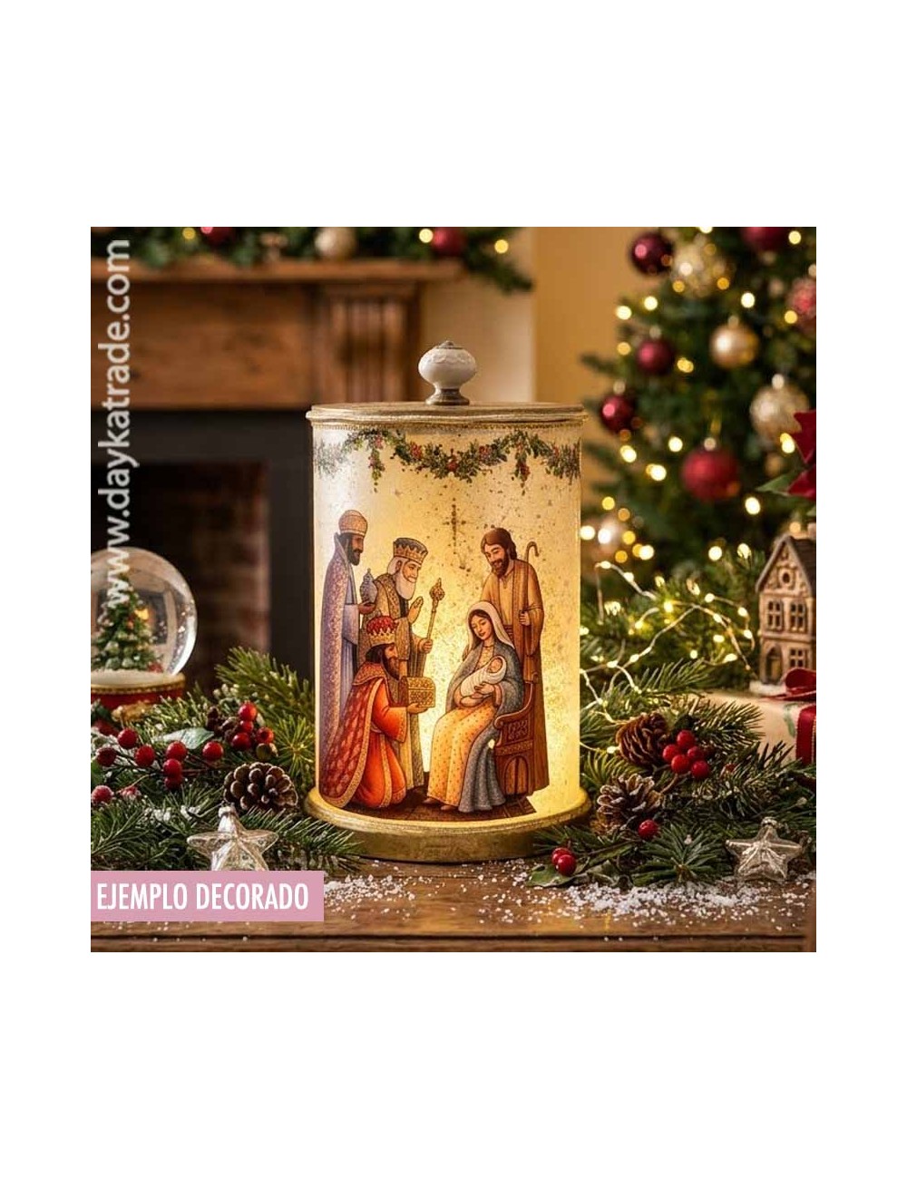 Lámpara cristal con Nacimiento de sticker UV