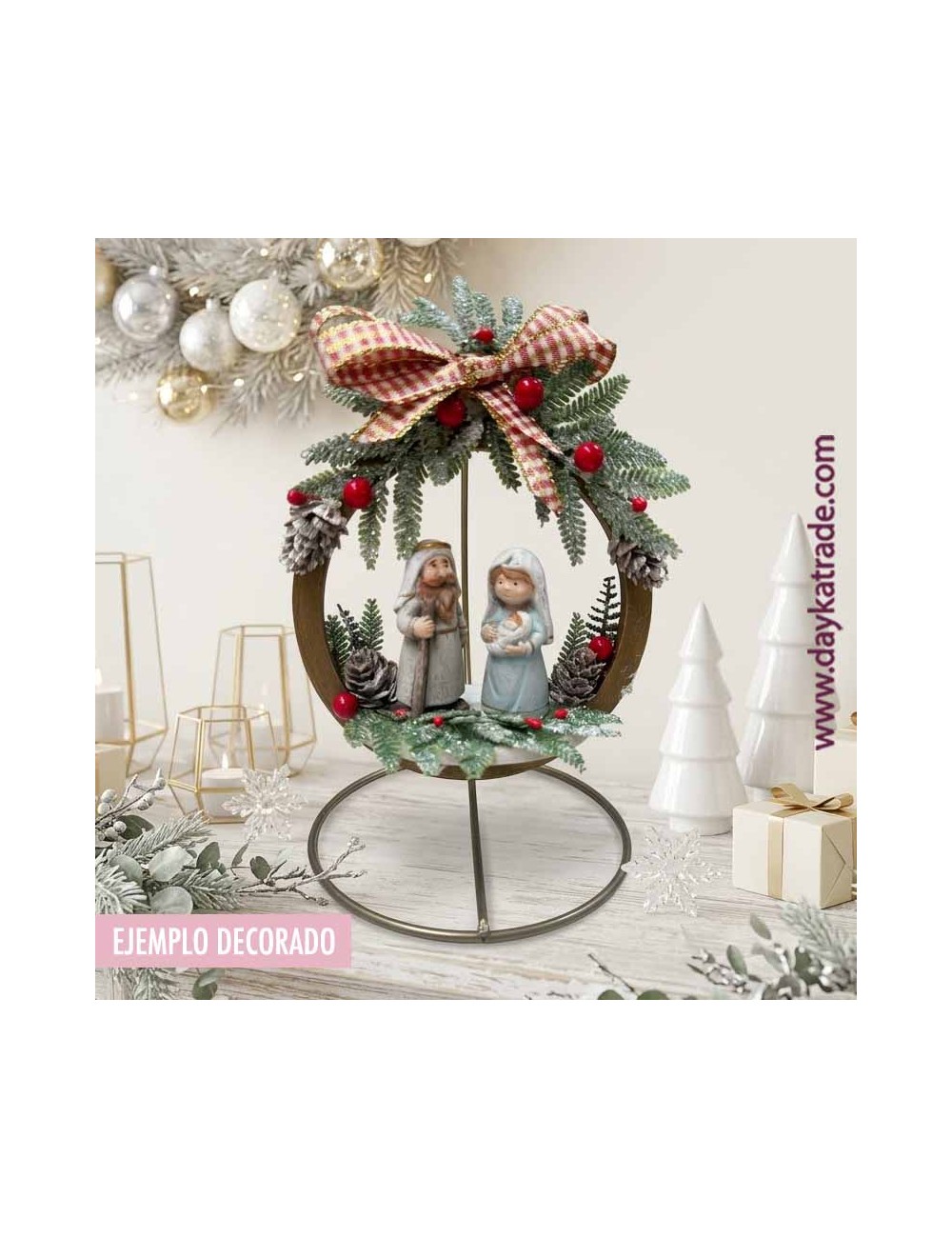 Nacimiento con bola de madera y soporte bola