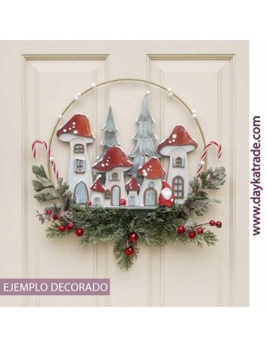 Aro setas casitas para decoración de puerta puerta