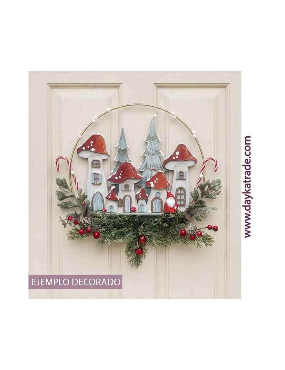 Aro setas casitas para decoración de puerta puerta