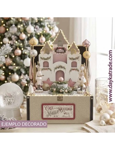 Caja brillo y castillo Navidad