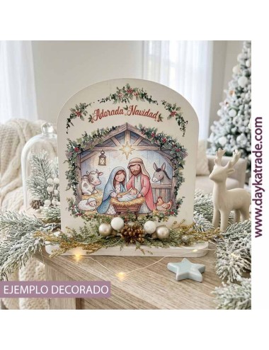 Tabla con onda y peana en madera de chopo