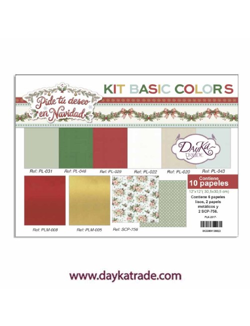 Kit de papeles basic colors colección "Pide tu deseo en Navidad"