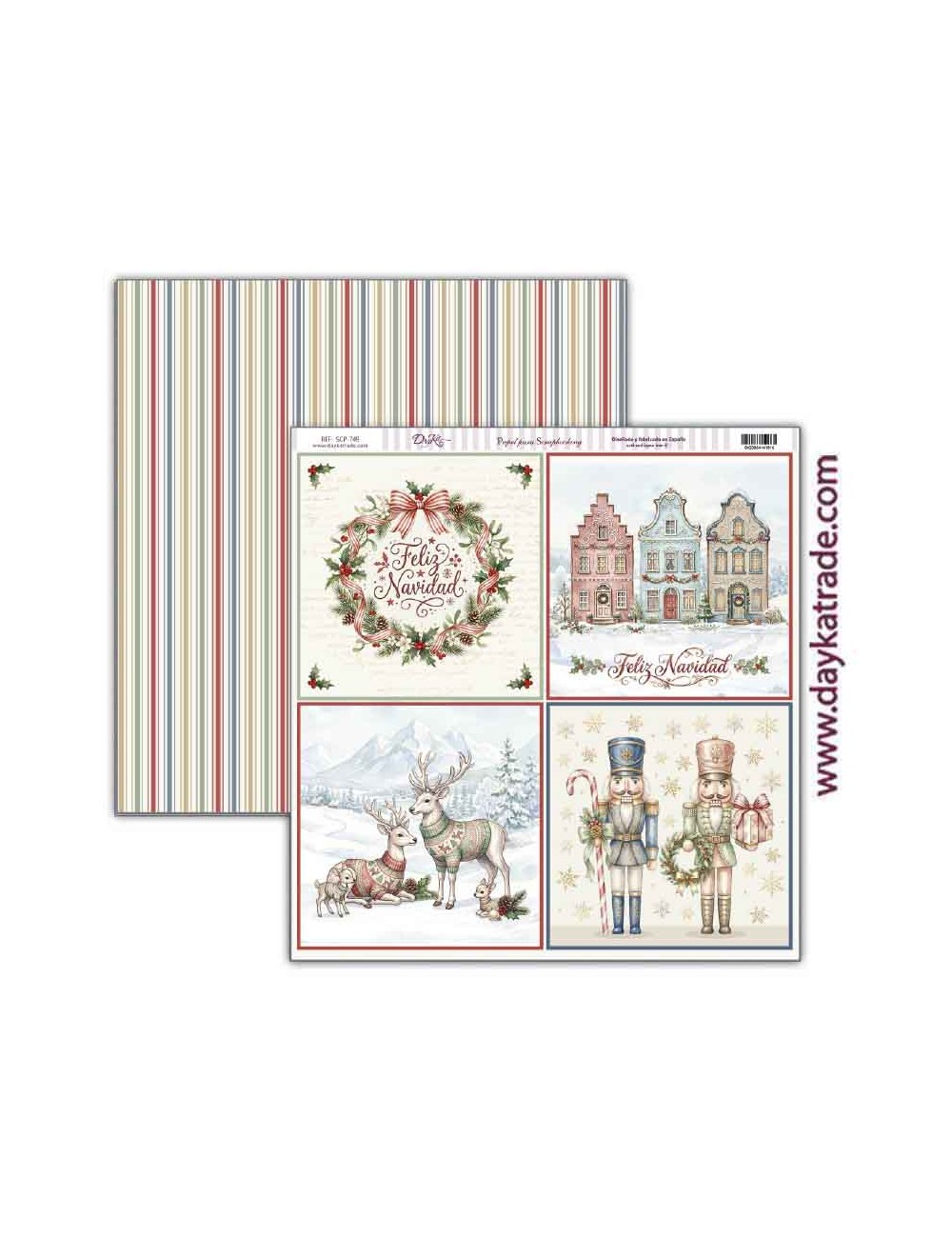Papel scrap colección " Pide tu deseo en Navidad" 4 ilustraciones