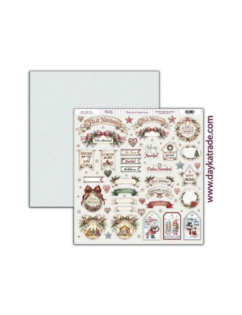 Papel scrap colección " Pide tu deseo en Navidad" etiquetas y textos