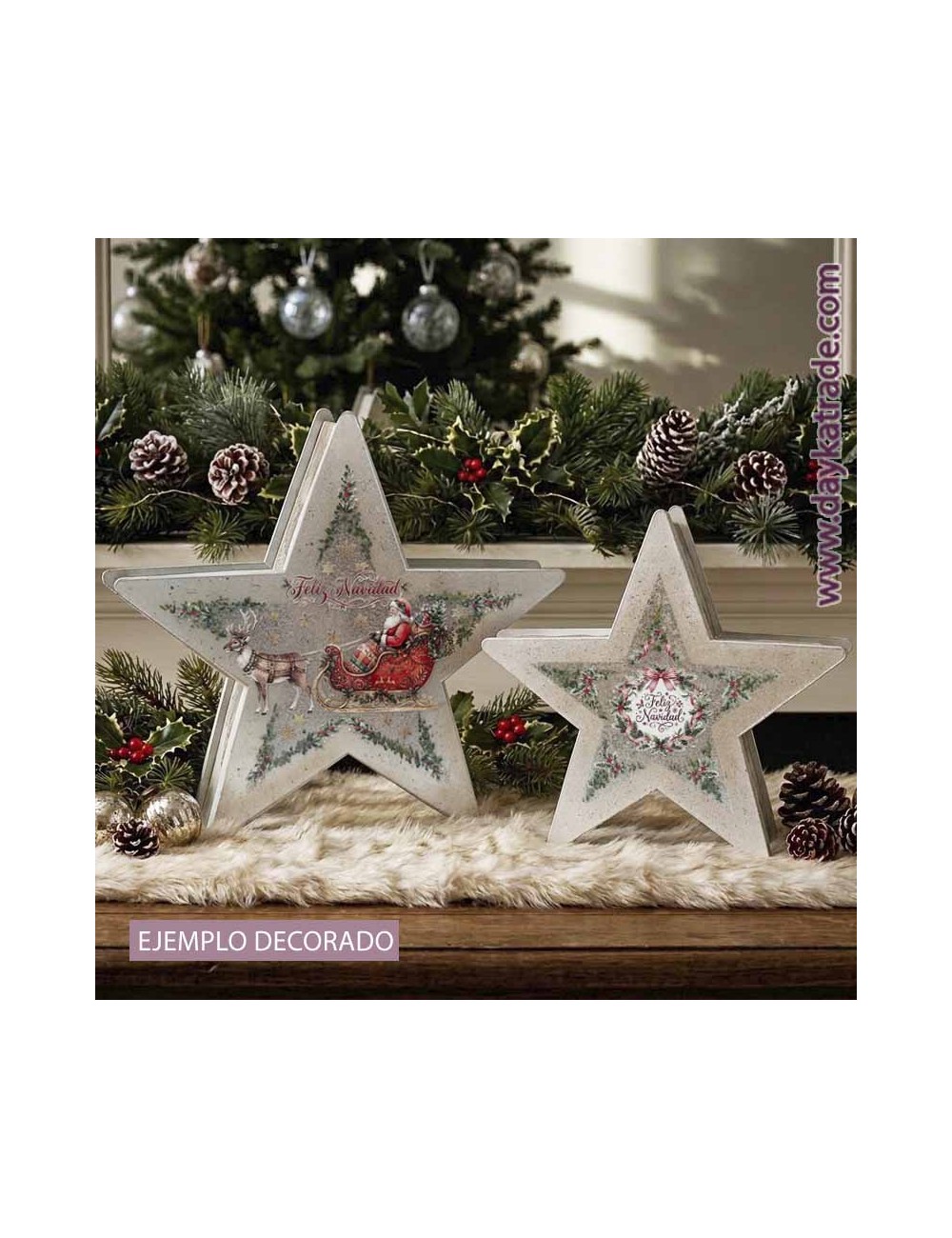 Estrellas 3d con luces, metacrilato y UV
