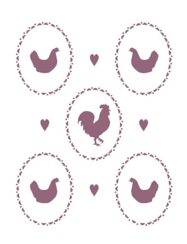Stencil A4 dayka gallos y gallinas