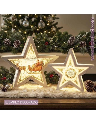 Estrellas 3d con luces, metacrilato y UV