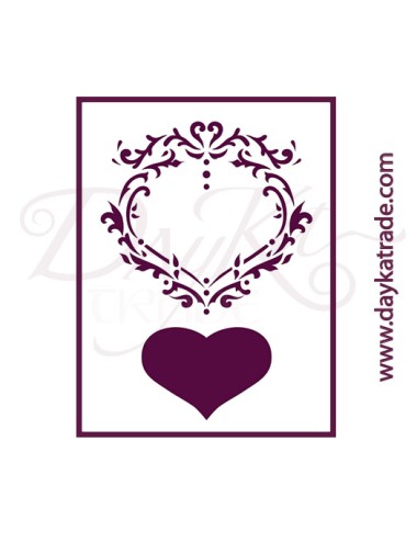 Stencil A4 dayka ornamento con corazón
