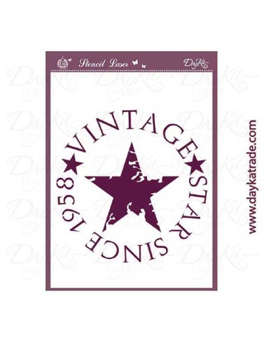 Stencil A4 estrella vintage