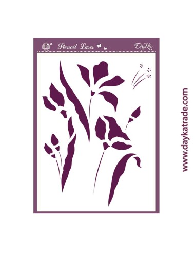 Stencil A4 flores dayka