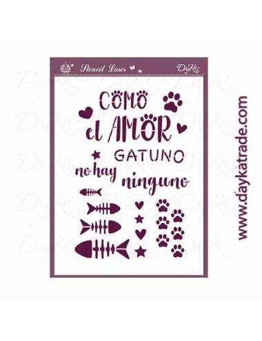 Stencil frase gatos A4 dayka