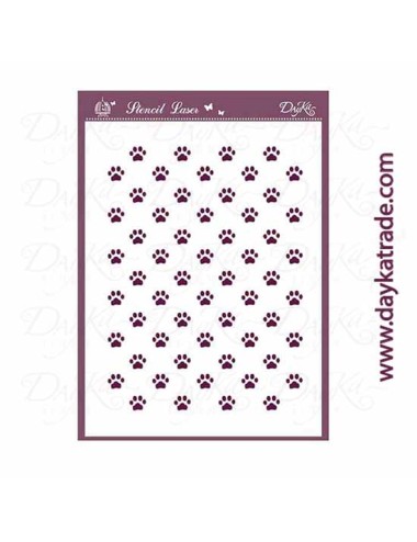 Stencil huellas gatos o perros  A4 dayka