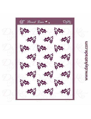 Stencil Navidad acebo ramas