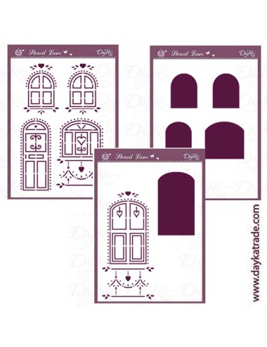 Stencil pack de Stencil de ventanas y puertas