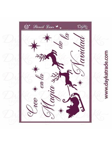 Stencil renos y trineo magia de la Navidad